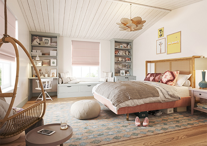 Saltaire, Rose Quartz - Roman Blind - Image 6